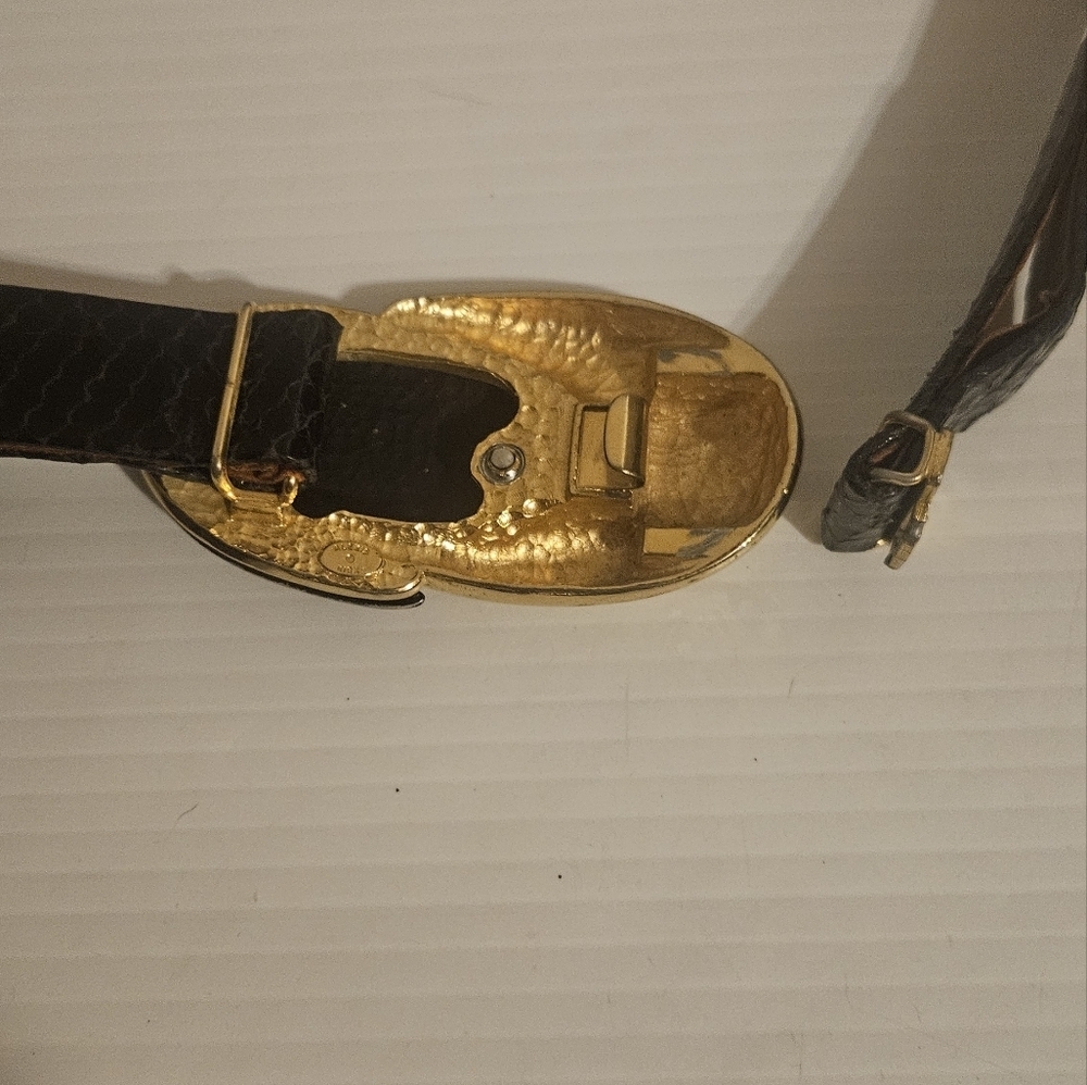 1990s Alexis Kirk  + Gold Infinity Snakeskin Adjustable Belt - Picture 6 of 9